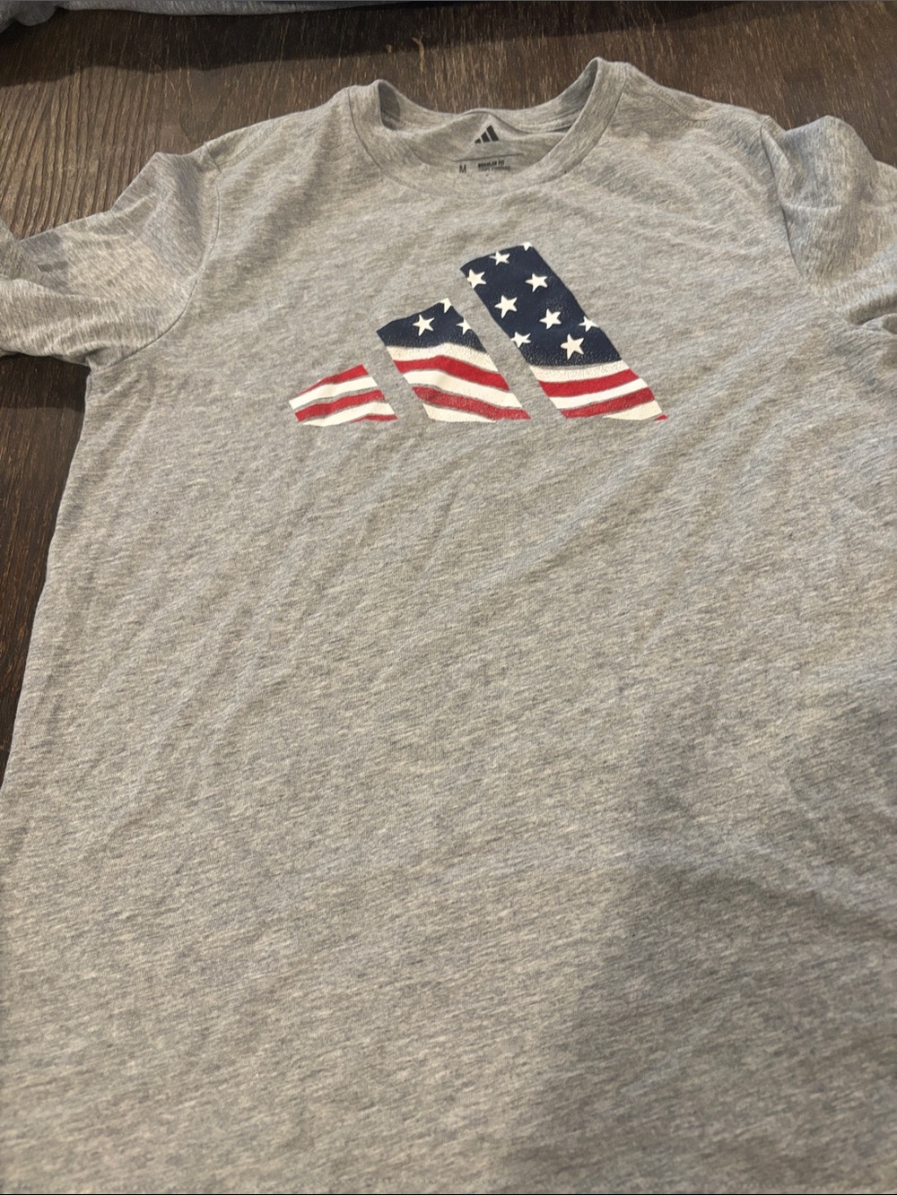 adidas kids Gray Short-Sleeve Tee with Stars & Stripes Logo